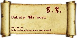 Babala Nónusz névjegykártya